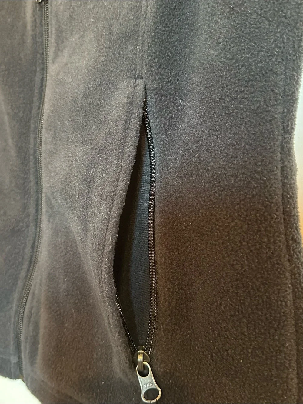 Colombia Charcoal Grey Fleece Zip Up Vest with Pockets Size Small